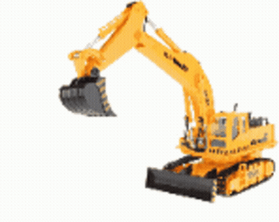 Yellow Toy Excavator With Black Bucket GIF
