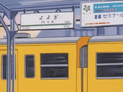 Yellow Train Parked At Station GIF