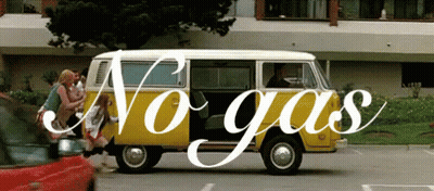 Yellow Van With No Gas Sign GIF
