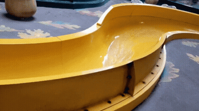 Yellow Water Slide With Bugs GIF