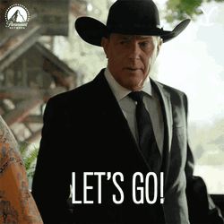 Yellowstone John Dutton Let's Go Black Suit GIF