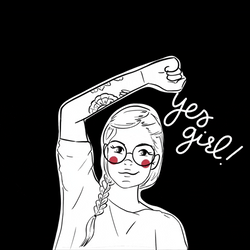 Yes Girl Animated Girl Fist Pump GIF