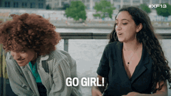 Yes Girl One Lady Cheering On Another Woman GIF