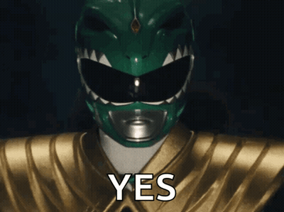 Yes Green Power Ranger Gold Armor GIF