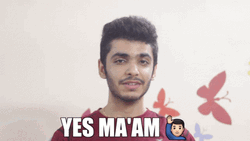 Yes Maam Man Raising Hand GIF