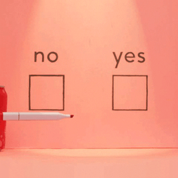 Yes Or No Red Soda Can With Marker GIF