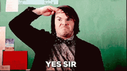 Yes Sir Salute Jack Black GIF