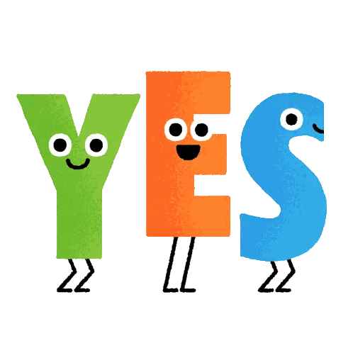 Yes Word With Green Y Orange E Blue S Sticker