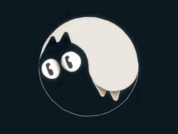 Yin Yang Spinning Cats Big Eyes GIF
