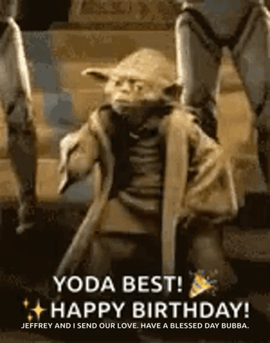Yoda Happy Birthday Jeffrey Love GIF