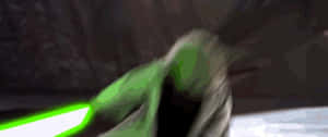 Yoda Fighting With Lightsaber GIF