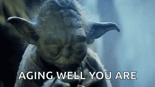 Yoda From Star Wars Is Smoking A Cigarette And Says Aging Well You Are . GIF