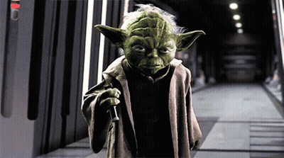 Yoda From Star Wars Is Walking Down A Hallway GIF