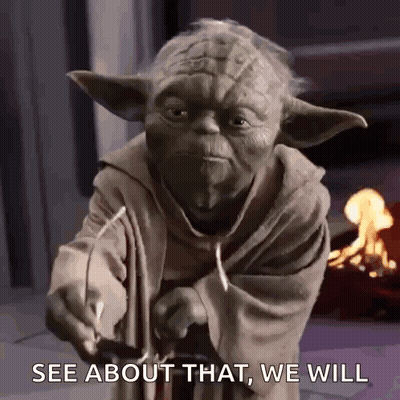 Yoda Holding Glasses Saying See About That We Will GIF