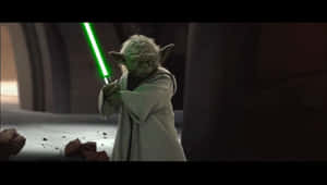 Yoda Holding Lightsaber GIF