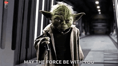 Yoda Holding Lightsaber Saying May The Force Be With You GIF