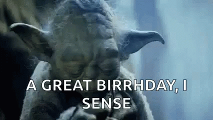 Yoda Saying A Great Birthday I Sense While Smoking GIF