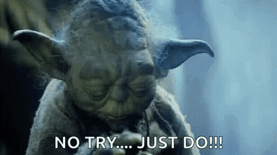 Yoda Is Smoking A Cigarette And Saying `` No Try ... Just Do !! '' GIF