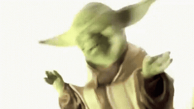 Yoda Making Funny Face With Hands Outstretched GIF