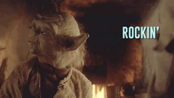 Yoda Rockin Rockin And Rollin GIF