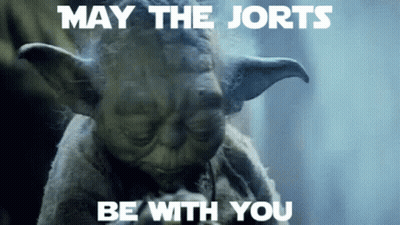 Yoda Saying May The Jorts Be With You GIF