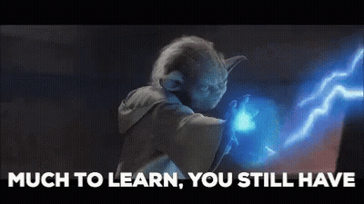 Yoda Saying Much To Learn While Holding Lightning GIF