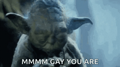 Yoda Smoking Cigarette Saying Mmm Gay You Are GIF