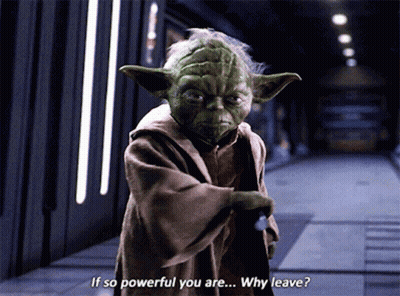 Yoda Standing In Hallway Saying If So Powerful You Are GIF