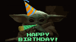 Yoda Star Wars Happy Birthday Party Hat GIF