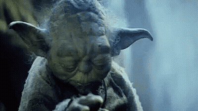 Yoda Statue Eating Banana GIF