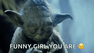 Yoda Statue Saying Funny Girl You Are GIF