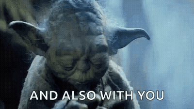 Yoda Statue With Also With You GIF