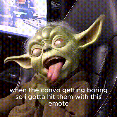 Yoda Sticking Out Tongue When Convo Getting Boring GIF