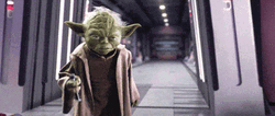 Yoda With Green Lightsaber GIF