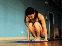 Yoga Crow Pose Handstand GIF
