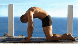 Yoga Man Beach View GIF