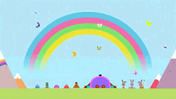 Yoga Rainbow Cartoon GIF