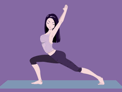 Yoga Stretch Workout Cartoon GIF