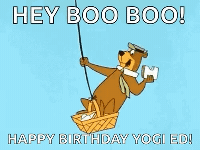 Yogi Bear Flying In Hot Air Balloon GIF