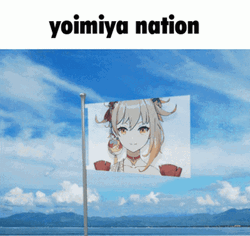 Yoimiya Nation Flag Waving GIF