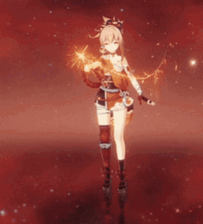 Yoimiya Spinning Firework Idle Animation GIF