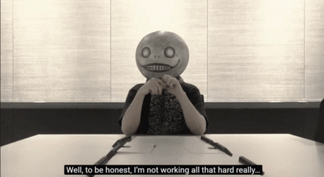 Yoko Taro Working Hard GIF