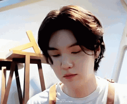 Yoongi Looking Upward GIF