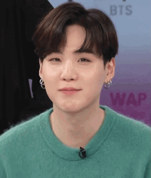 Yoongi Waving And Laughing GIF
