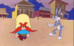 Yosemite Sam And Bugs Bunny Dancing GIF