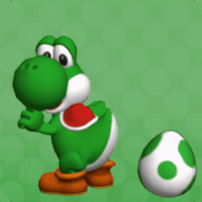 Yoshi Beside Green Egg GIF