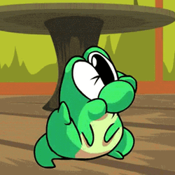 Yoshi Cartoon Scratching GIF