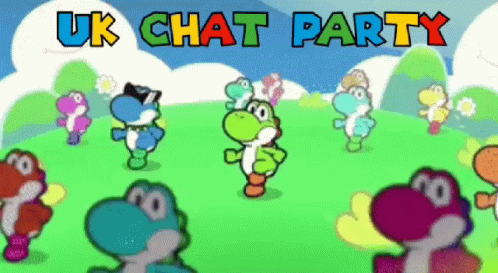 Yoshi Characters Dancing In Grassy Field GIF