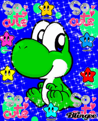 Yoshi In Colorful Blue Background