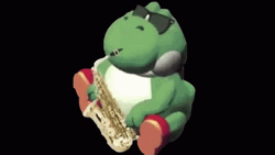Yoshi Playing Trumpet GIF